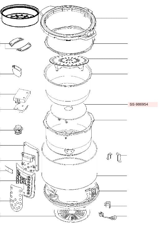Tefal Resistance Element SS-986954 for Fast Multi Cooker CY505E60