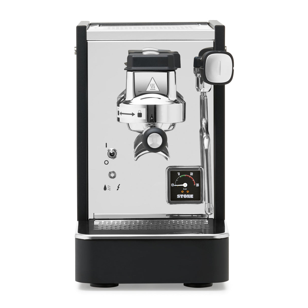 Stone Lite espresso machine in Black – front view