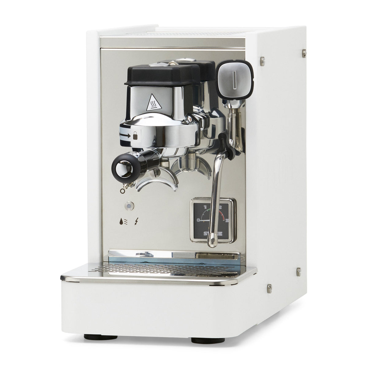 Stone Lite espresso machine in White – side view