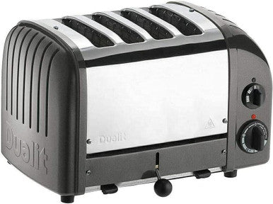 DUALIT TOASTER 4 SLICE CHARCOAL WITH 1 SANDWICH CAGE 40593 5 YR WTY HEIDELBERG