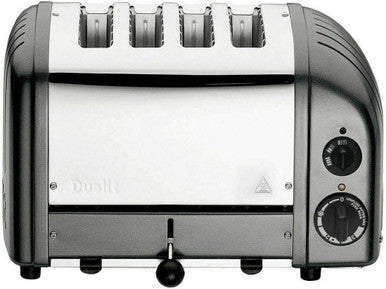 DUALIT TOASTER 4 SLICE CHARCOAL WITH 1 SANDWICH CAGE 40593 5 YR WTY HEIDELBERG