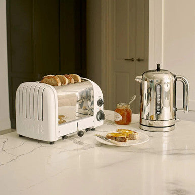 DUALIT TOASTER 4 SLICE NEWGEN CANVAS WHITE 47075 WITH 5 YEAR WTY HAND MADE IN UK