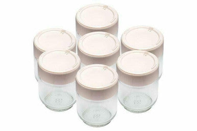Moulinex A14A03 Yogurt Makers 7 Jars Glass White Lid Transparent IN HEIDELBERG