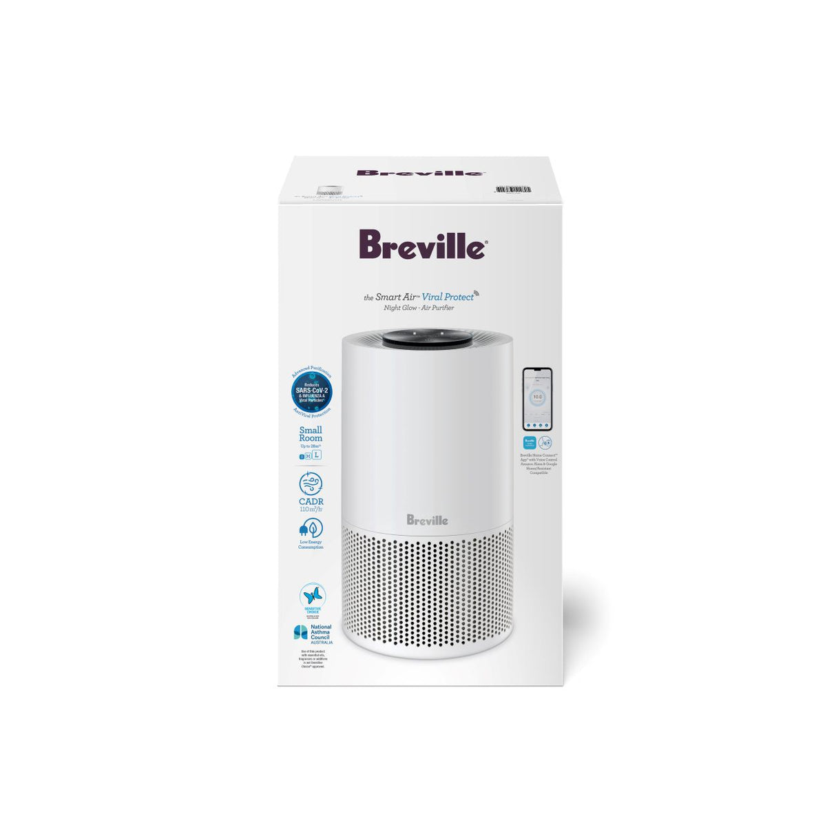 Breville The Smart Air Viral Protect Night Glow Purifier
