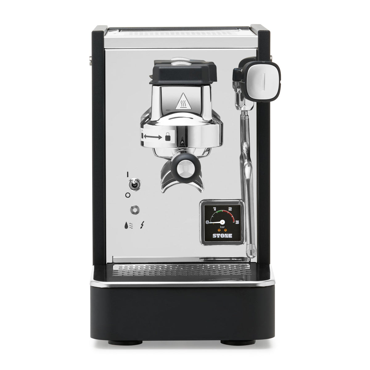 Stone Lite espresso machine in Black – front view