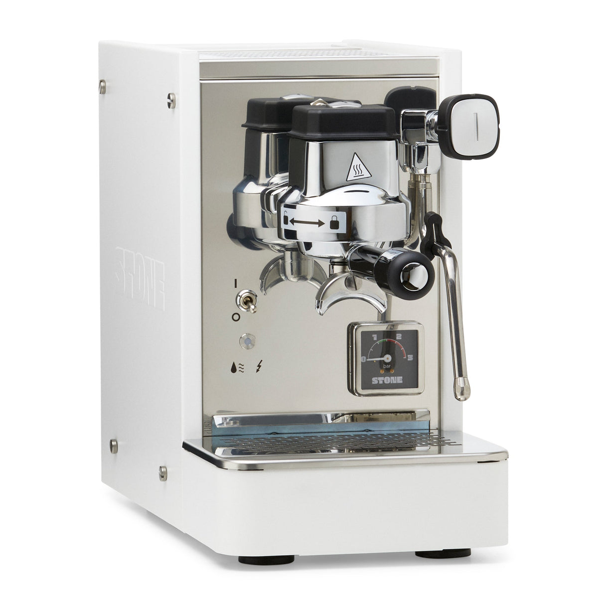 Stone Lite espresso machine in White – angled view