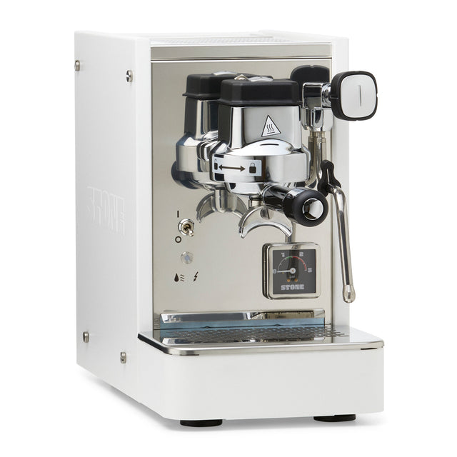 Stone Lite espresso machine in White – angled view