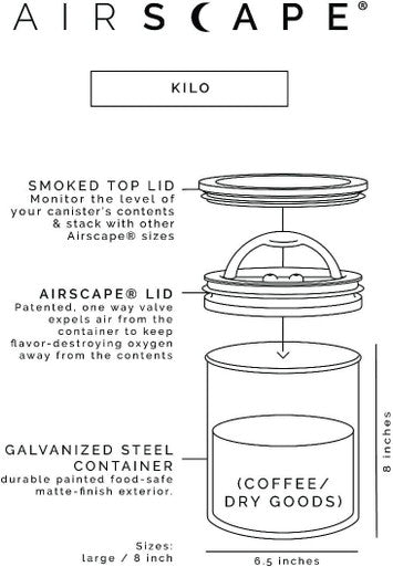 Airscape Kilo 8" Large Coffee Canister