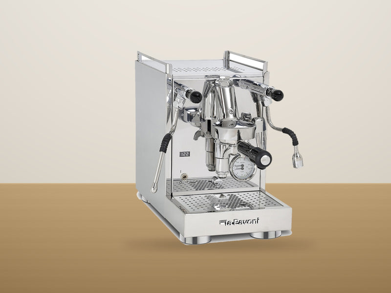 La Pavoni Cellini Mini X on a timber benchtop