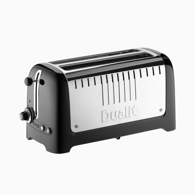  Dualit 2-Slice Long Slot Lite Toaster – Gloss Black with Bagel & Defrost Functions 