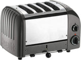 DUALIT TOASTER 4 SLICE CHARCOAL WITH 1 SANDWICH CAGE 40593 5 YR WTY HEIDELBERG