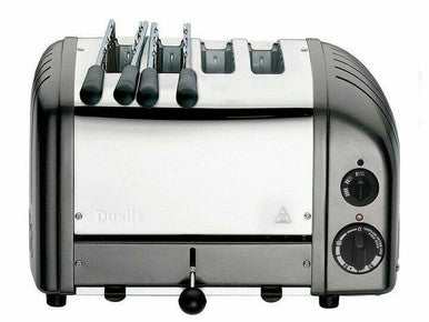 DUALIT TOASTER 4 SLICE METALLIC CHARCOAL 42170 WITH 2 SANDWICH CAGES HEIDELBERG