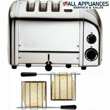 DUALIT TOASTER 4 SLICE POLISHED STAINLESS 42174 WITH 2 SANDWICH CAGES HEIDELBERG
