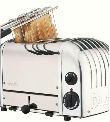 DUALIT TOASTER 4 SLICE POLISHED STAINLESS 42174 WITH 2 SANDWICH CAGES HEIDELBERG
