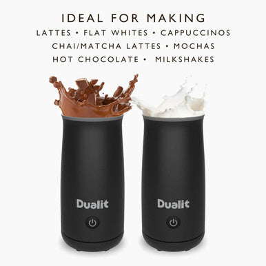 Dualit Hot Chocolate Maker & Milk Frother – One-Touch Barista‑Style Black