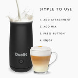 Dualit Hot Chocolate Maker & Milk Frother – One-Touch Barista‑Style Black