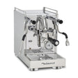 La Pavoni Cellini Mini X espresso machine in stainless steel — three-quarter view