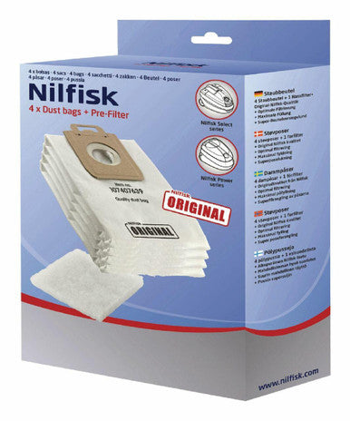 NILFISK POWER AND SELECT GENUINE DISPOSABLE BAGS 4 PACK 128389187 IN HEIDELBERG